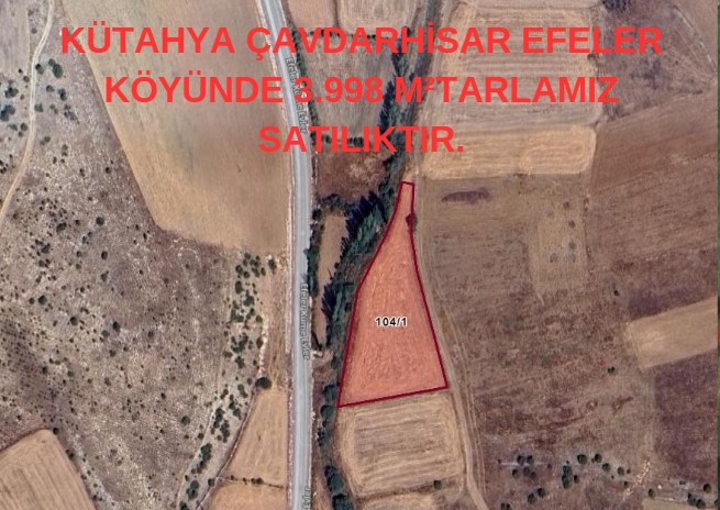 KÜTAHYA ÇAVDARHİSAR EFELER KÖYÜNDE 3.998 M²TARLAMIZ SATILIKTIR. - KÜTAHYA ÇAVDARHİSAR fotoğraf 6